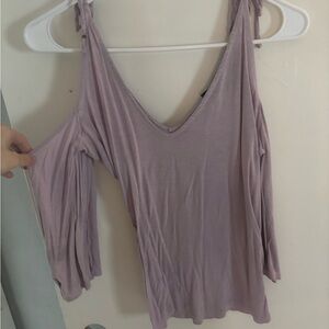 Women's Lavender Cold Shoulder Top